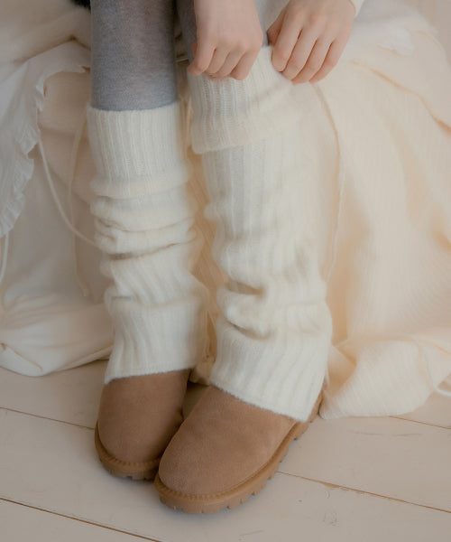 Hedden knit wool leg warmer (ivory)