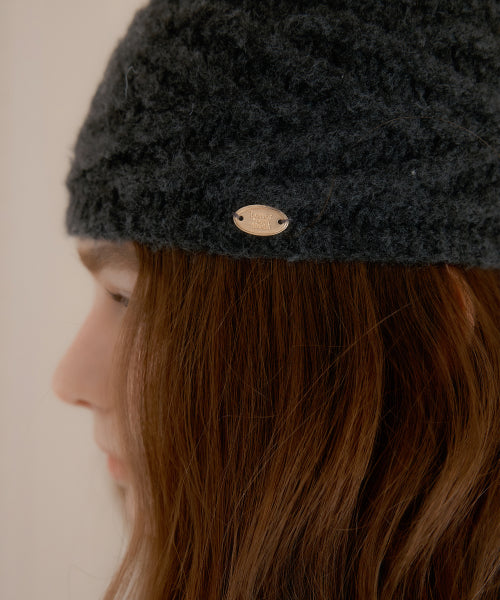 Boston Cable Knit Hairband (Charcoal)
