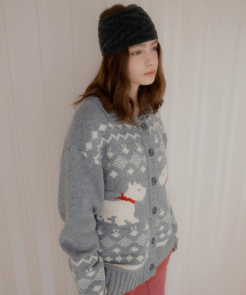 Boston Cable Knit Hairband (Charcoal)