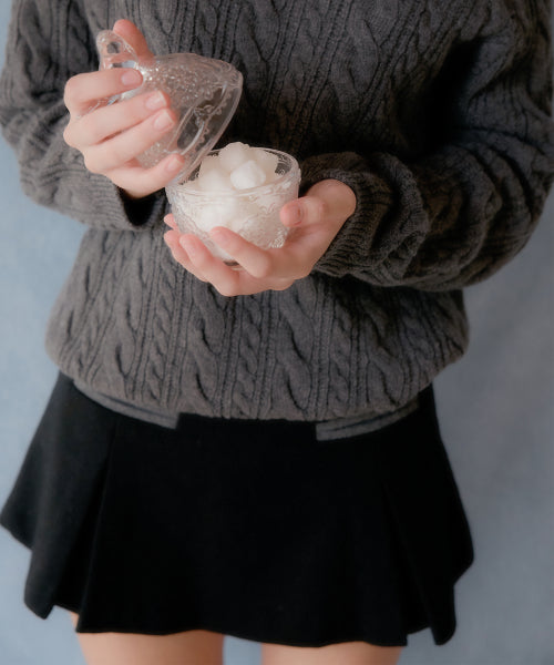 Claude pocket wool mini skirt (black)