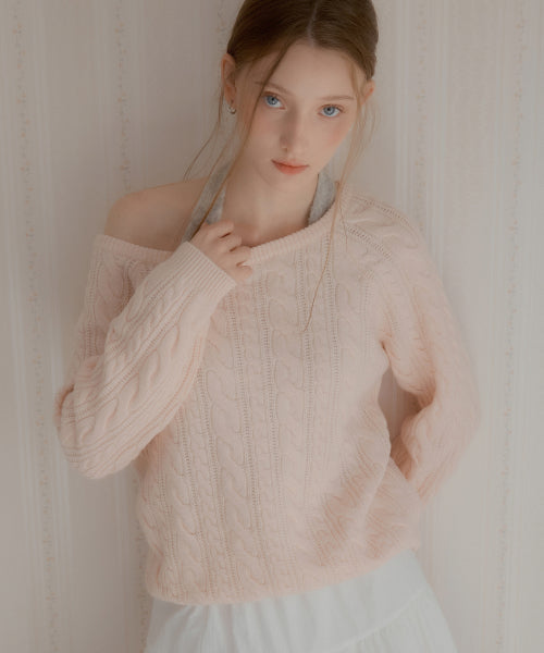 Dante Boat Neck Wool Sweater (Pink)