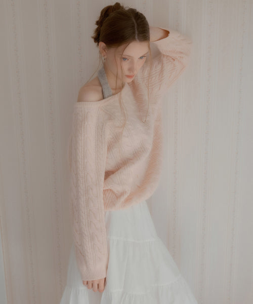 Dante Boat Neck Wool Sweater (Pink)