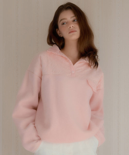 Posh lace fleece anorak (pink)