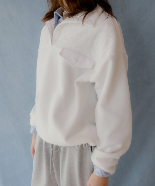 Posh Lace Fleece Anorak (White)