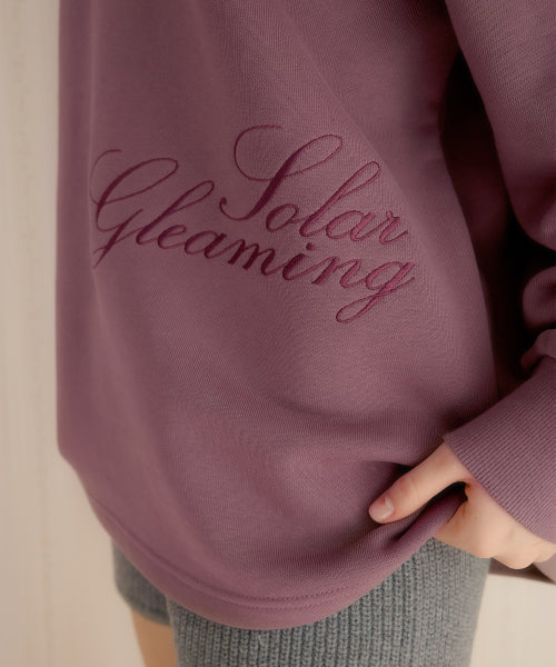 Zenk One Shoulder Embroidered Sweatshirt (Purple)