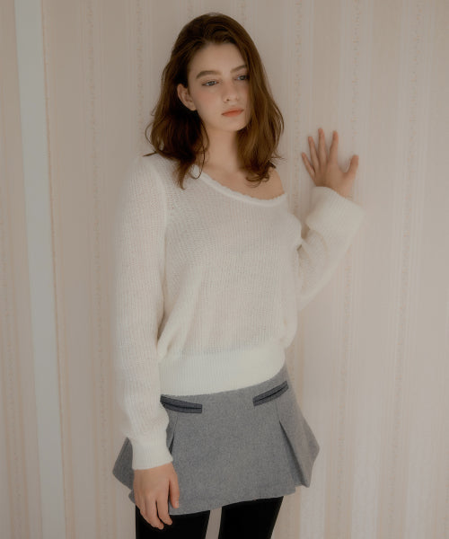 Ruden Unneck Wool Sweater (Ivory)