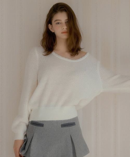 Ruden Unneck Wool Sweater (Ivory)
