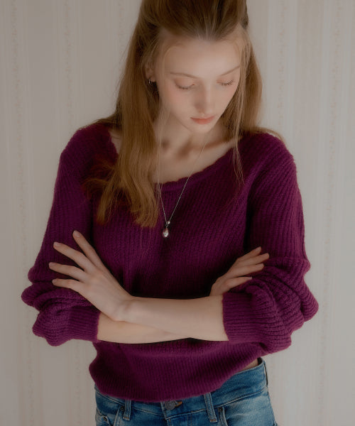 Ruden Unneck Wool Sweater (plum)