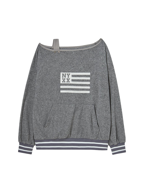 NYX FLUFFY OFF SHOULDER GREY