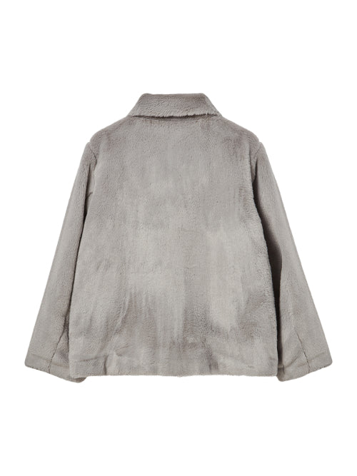 COLLAR FUR JACKET GREY