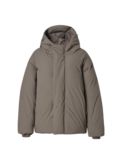 HOOD DOWN PUFFER LIGHT BROWN