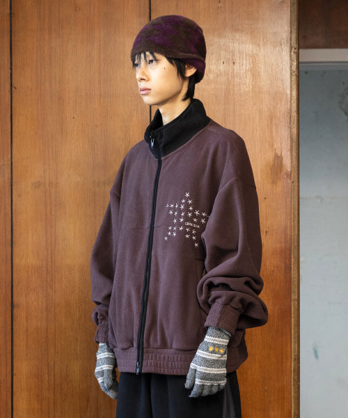 GJ109 Star Accent Fleece Jacket (BROWN)