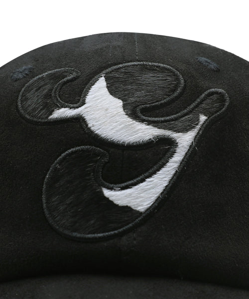 GC073 Hair Orly Applique Suede Ball Cap (BLACK)
