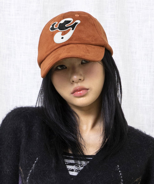 GC073 Hairy Applique Suede Ball Cap (BROWN)