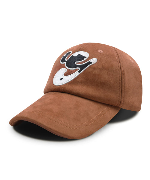 GC073 Hairy Applique Suede Ball Cap (BROWN)