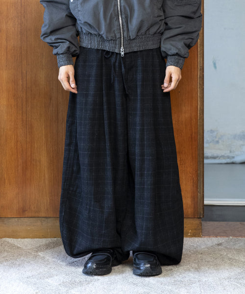GP176 Wide Balloon Wool Pants (BLACK)