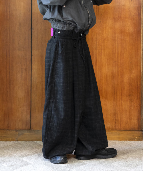GP176 Wide Balloon Wool Pants (BLACK)