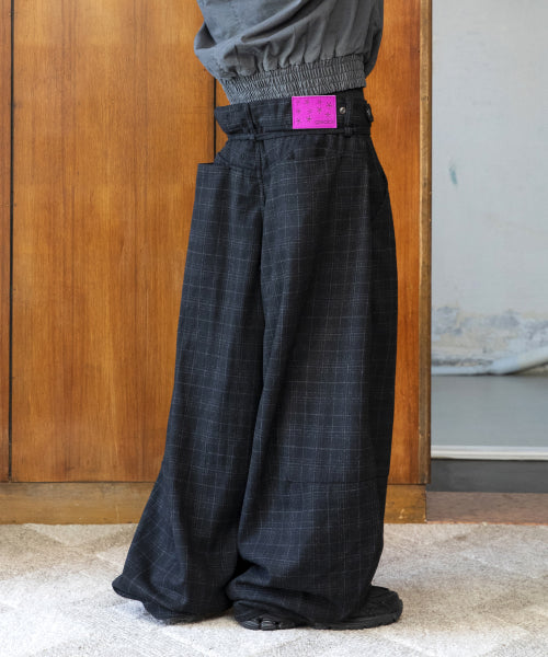 GP176 Wide Balloon Wool Pants (BLACK)