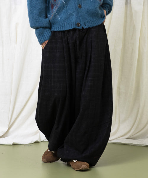 GP176 Wide Balloon Wool Pants (BLACK)