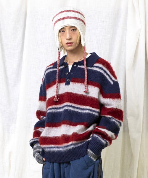 GNT080 Good Will Retro Stripe Hair Ornament (NAVY)