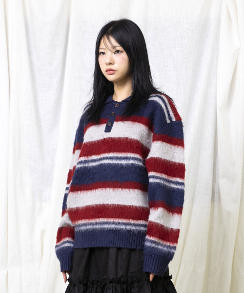 GNT080 Good Will Retro Stripe Hair Ornament (NAVY)
