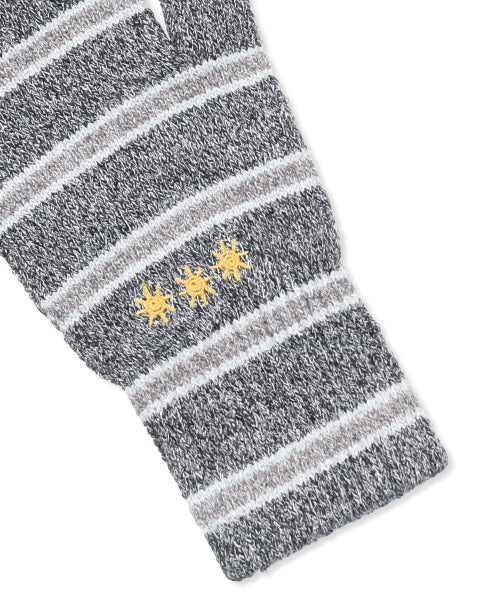 GAC023 Sun Stripe Knit Gloves (CHARCOAL GRAY)