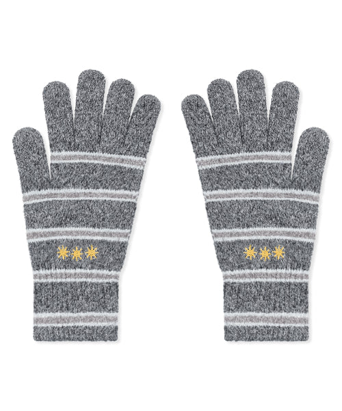 GAC023 Sun Stripe Knit Gloves (CHARCOAL GRAY)