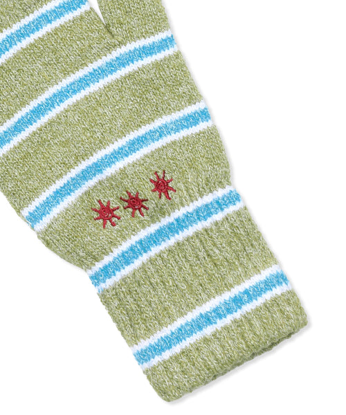 GAC023 Sun Stripe Knit Gloves (SAGE GREEN)