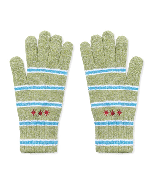 GAC023 Sun Stripe Knit Gloves (SAGE GREEN)