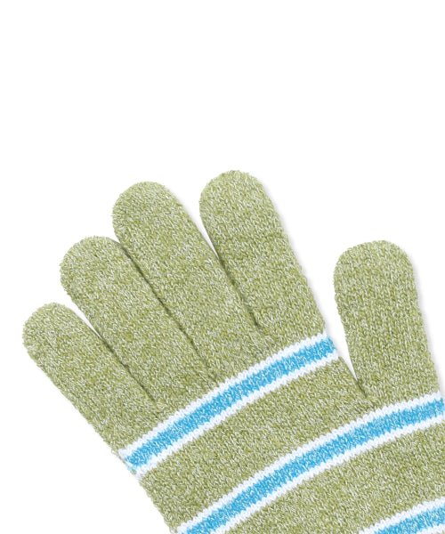 GAC023 Sun Stripe Knit Gloves (SAGE GREEN)