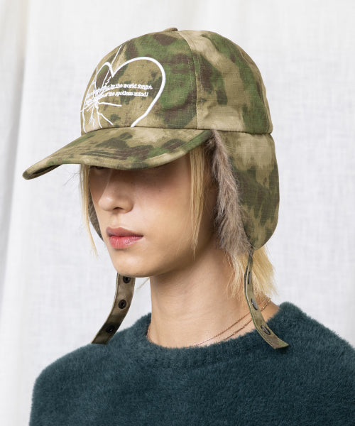 GC039 Camouflage Sunshine Heart Trapper Cap (CAMO)