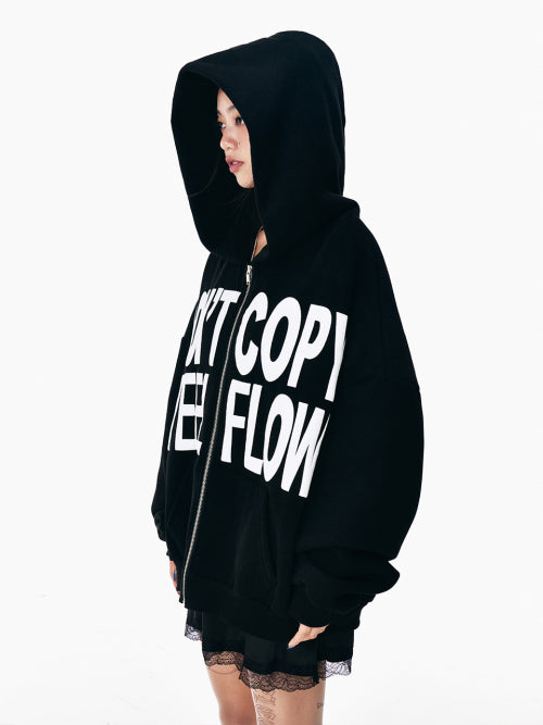 DONT COPY ZIP-UP HOODIE BLACK