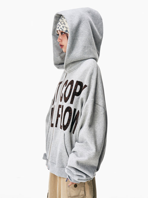 DONT COPY ZIP-UP HOODIE GREY