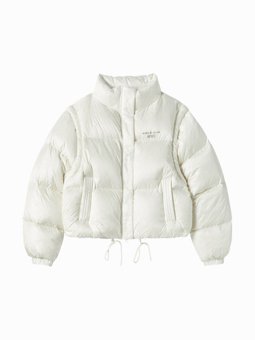 WOMAN DETACHABLE CROP DUCK DOWN JACKET