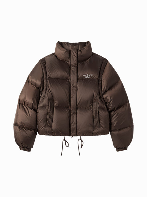 WOMAN DETACHABLE CROP DUCK DOWN JACKET