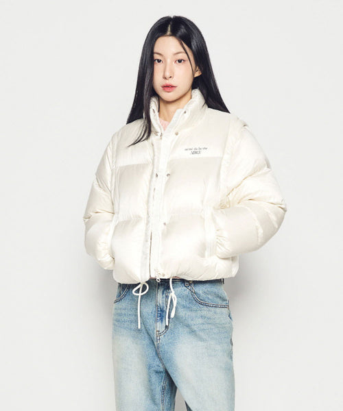 WOMAN DETACHABLE CROP DUCK DOWN JACKET