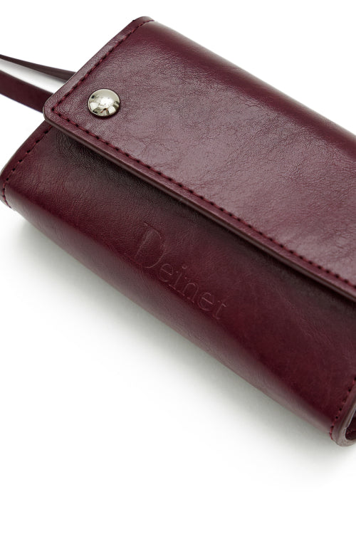 LIPSTICK CASE CHARM IN BURGUNDY