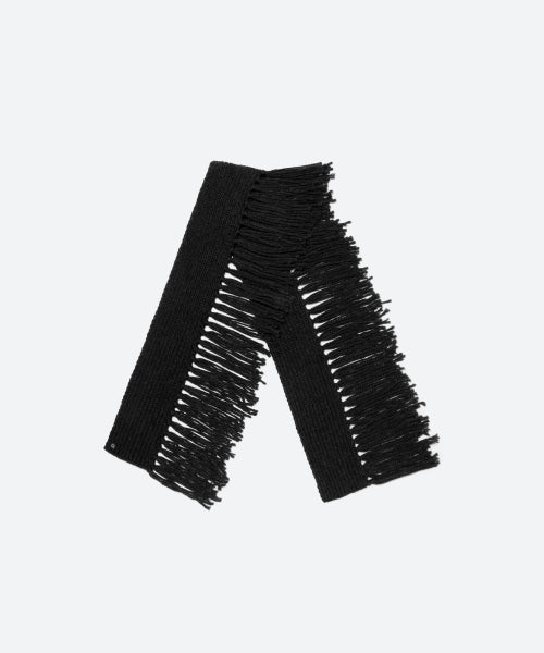 HANDMADE Fringe Knit Muffler / Black