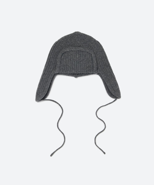 MJ Ear Flap Wool Knit Hat / Gray