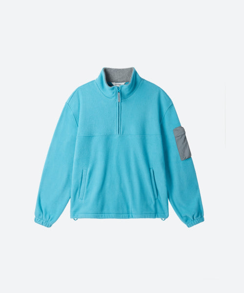 MJ M.C UNISEX, Half Zip-up Fleece / Blue