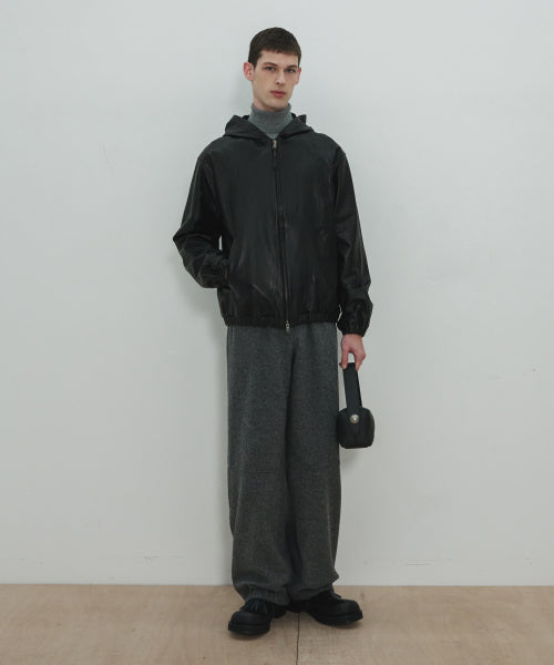 UNISEX, Side Zip Wool Sweat Pants / Gray