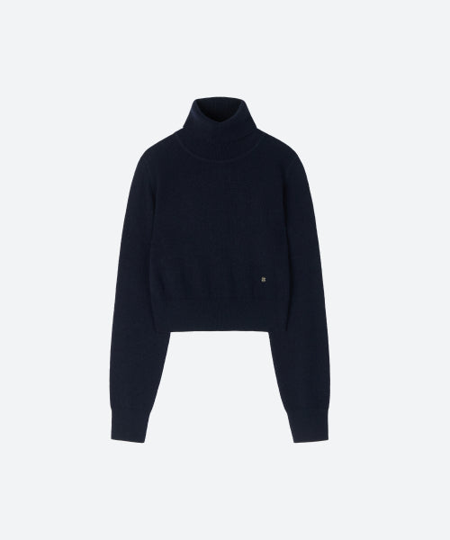 MJ Crop Turtle Neck Knit / Navy