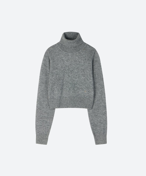 MJ Crop Turtle Neck Knit / Gray