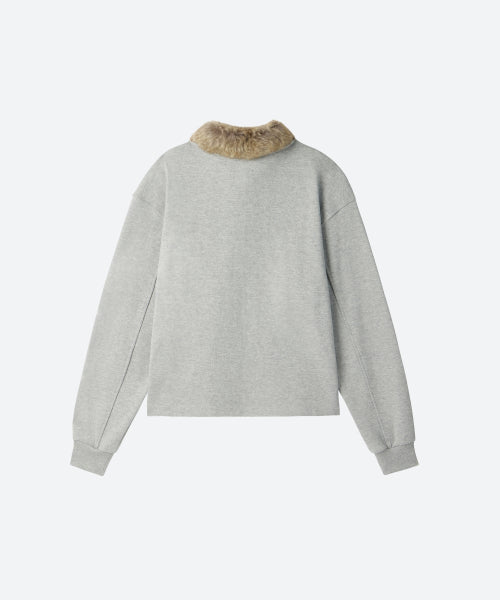 UNISEX, Detachable Fur Collar PK Shirt / Gray