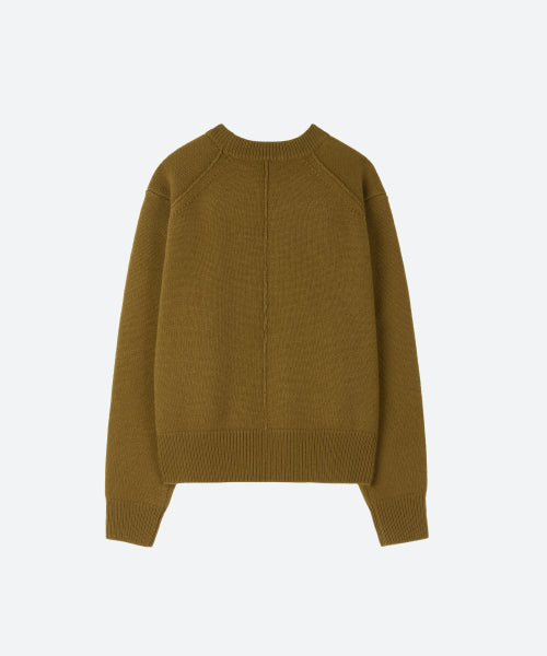 UNISEX, Pin Tuck Line Knit / Olive