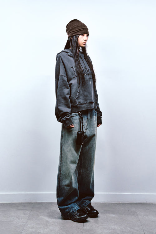 LOW RISE SANDED DENIM IN BLUE