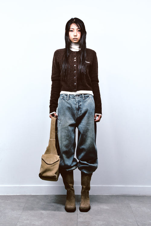 CURVED SANDED DENIM IN BLUE