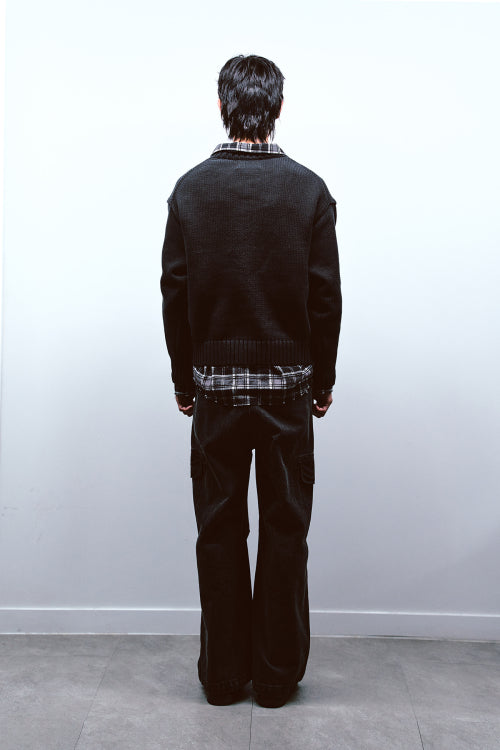 EMBROIDERY EDGE LOGO KNIT IN BLACK