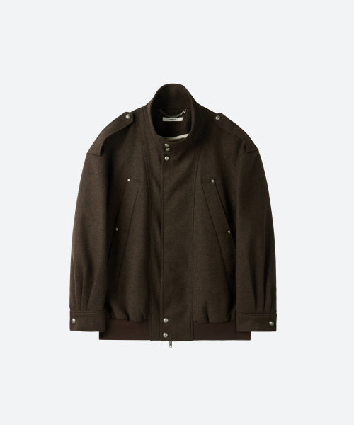 UNISEX, 4 Pocket Oversized Wool Blouson / Brown
