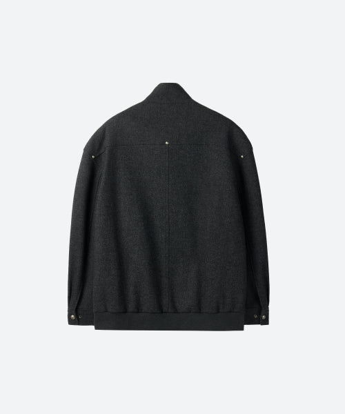 UNISEX, 4 Pocket Oversized Wool Blouson / Charcoal